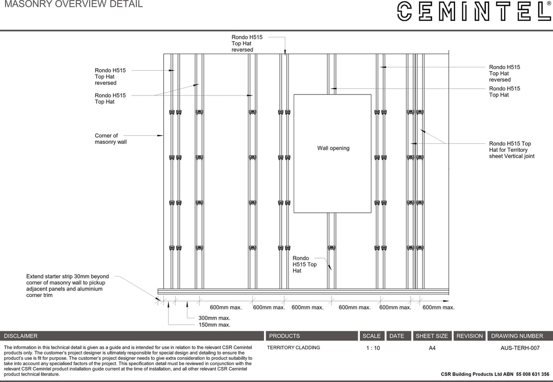 Navigate to AUS-TERH-007 - MASONRY OVERVIEW DETAIL
