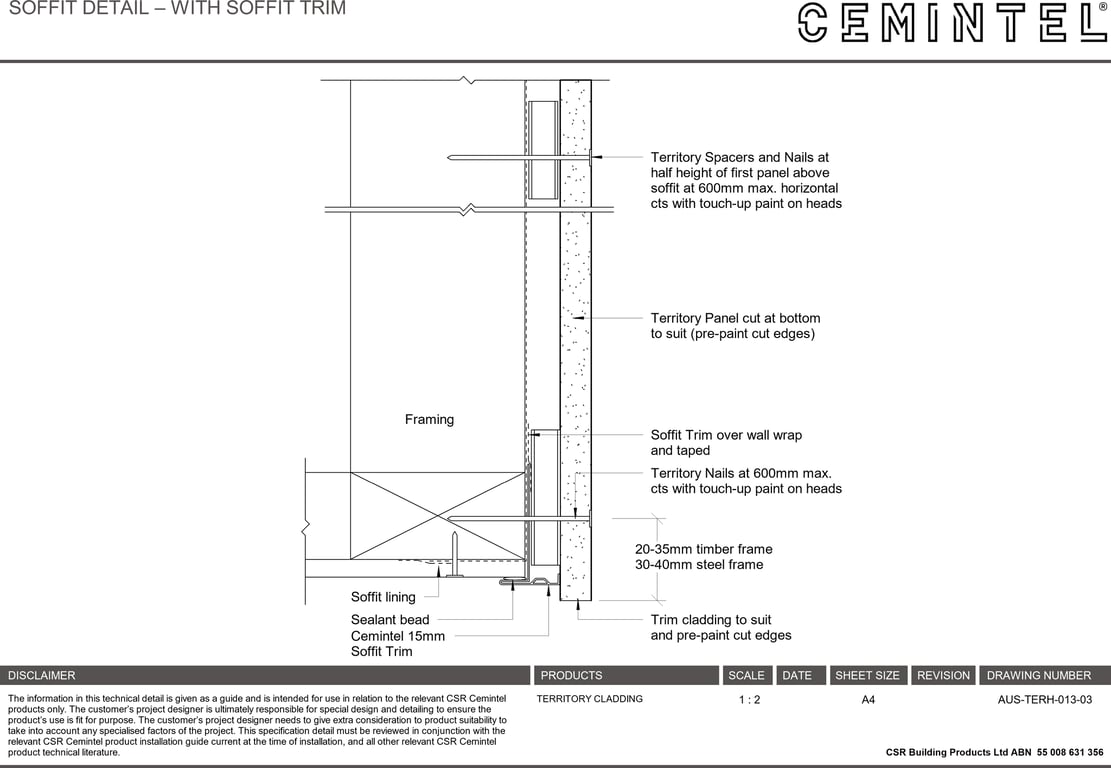 Navigate to AUS-TERH-013-03 - SOFFIT DETAIL – WITH SOFFIT TRIM