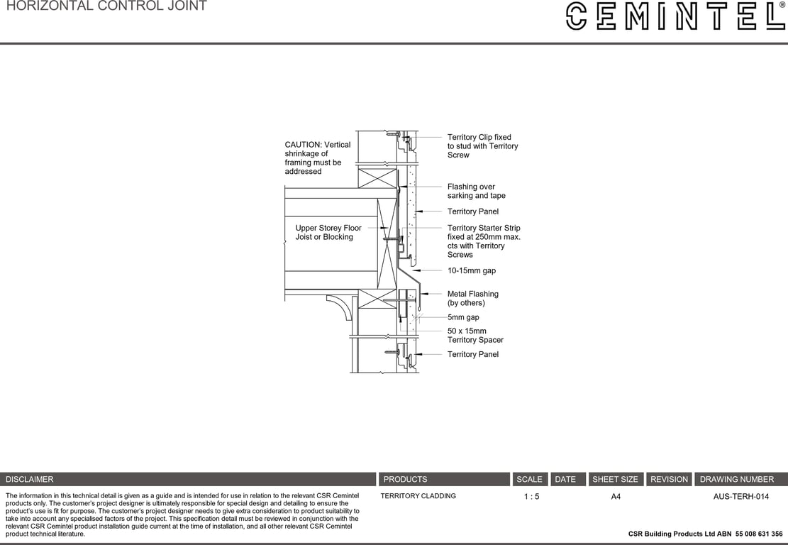 Navigate to AUS-TERH-014 - HORIZONTAL CONTROL JOINT