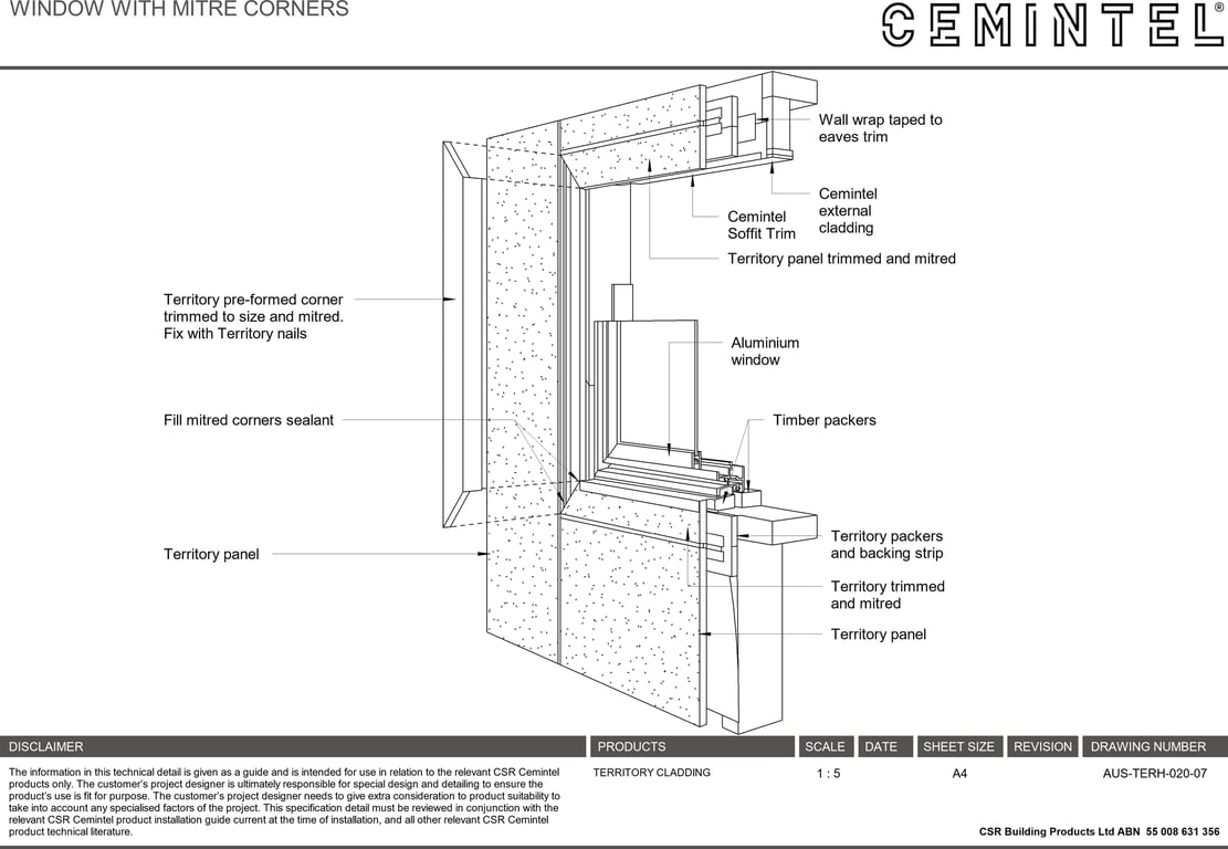  Image of AUS-TERH-020-07 - WINDOW WITH MITRE CORNERS