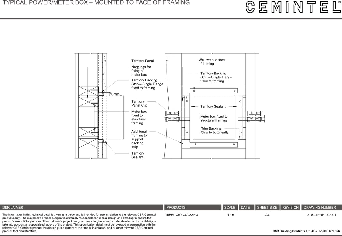 Navigate to AUS-TERH-023-01 - TYPICAL POWER-METER BOX – MOUNTED TO FACE OF FRAMING