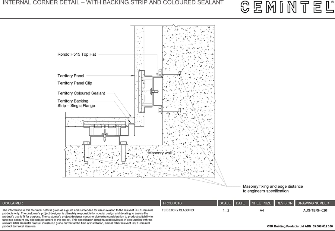 Navigate to AUS-TERH-026 - INTERNAL CORNER DETAIL – WITH BACKING STRIP AND COLOURED SEALANT