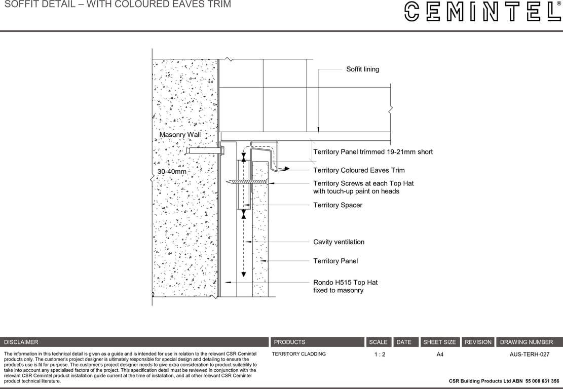 Navigate to AUS-TERH-027 - SOFFIT DETAIL – WITH COLOURED EAVES TRIM