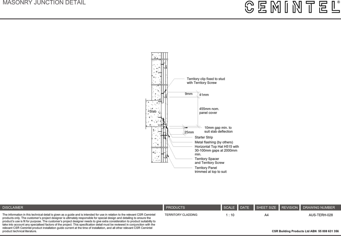 Navigate to AUS-TERH-028 - MASONRY JUNCTION DETAIL