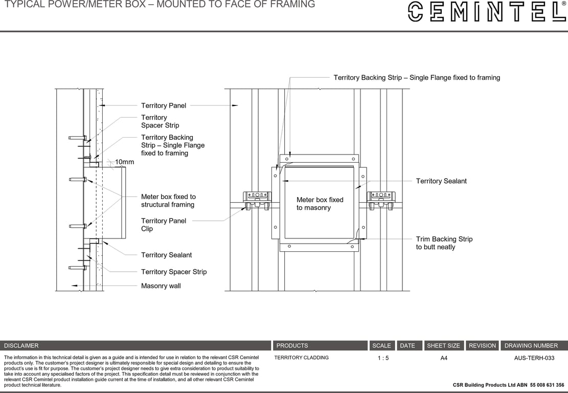 Navigate to AUS-TERH-033 - TYPICAL POWER-METER BOX – MOUNTED TO FACE OF FRAMING