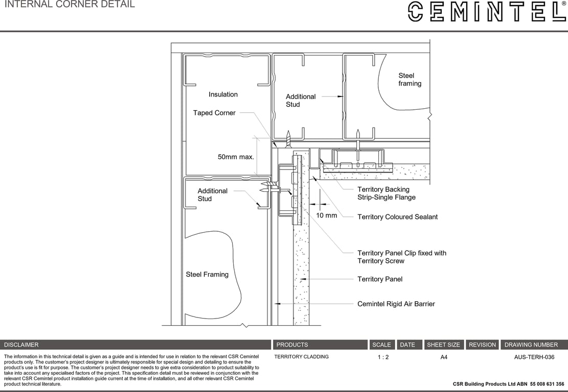 Navigate to AUS-TERH-036 - INTERNAL CORNER DETAIL