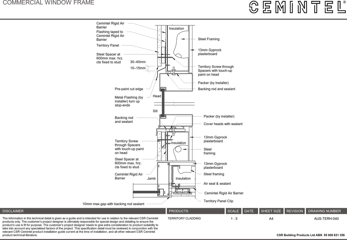 Navigate to AUS-TERH-040 - COMMERCIAL WINDOW FRAME