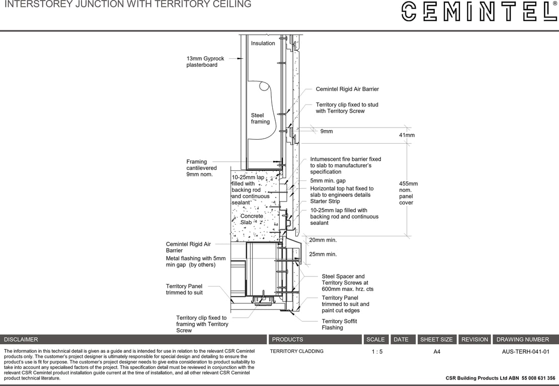 Navigate to AUS-TERH-041-01 - INTERSTOREY JUNCTION WITH TERRITORY CEILING