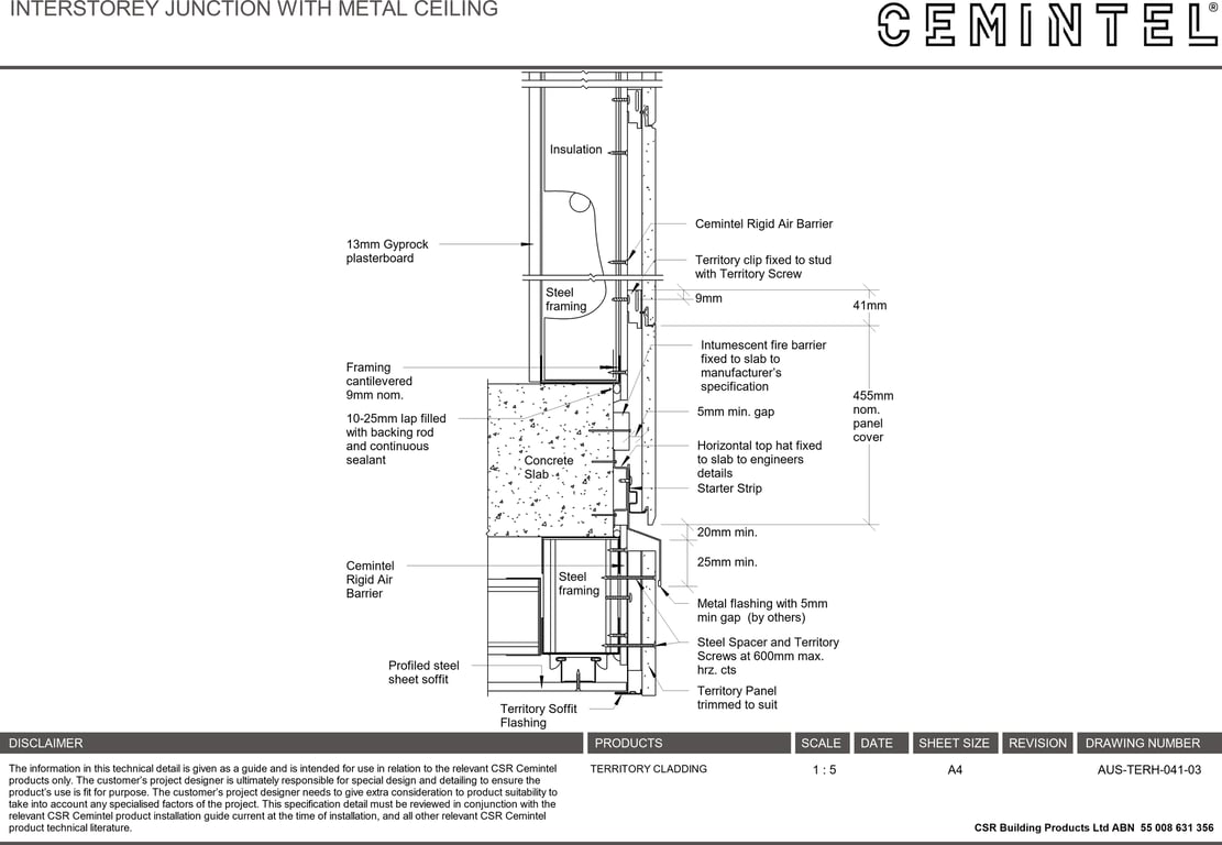 Navigate to AUS-TERH-041-03 - INTERSTOREY JUNCTION WITH METAL CEILING