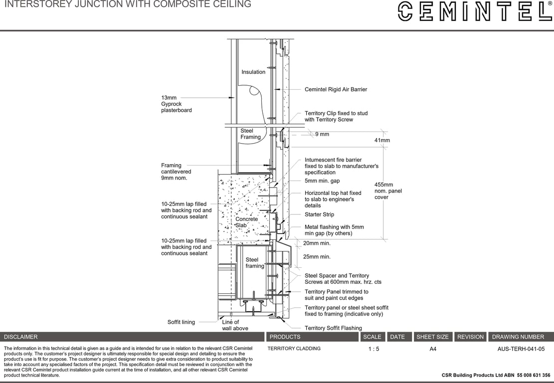  Image of AUS-TERH-041-05 - INTERSTOREY JUNCTION WITH COMPOSITE CEILING