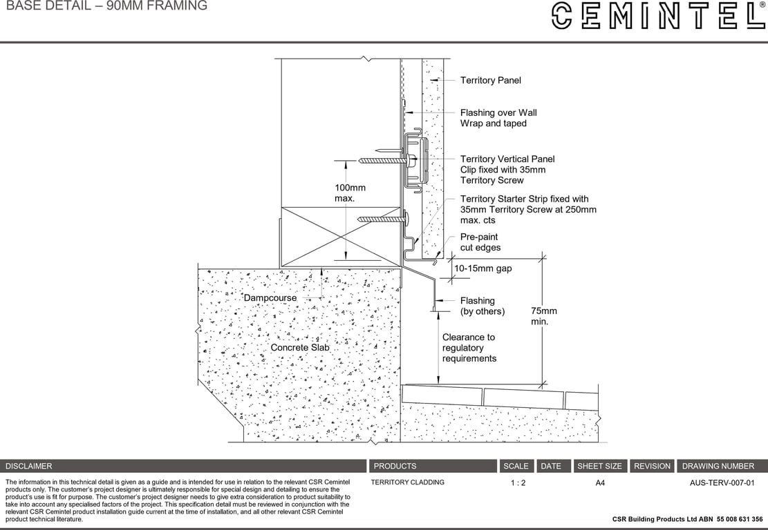 Navigate to AUS-TERV-007-01 - BASE DETAIL – 90MM FRAMING