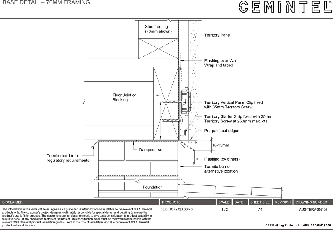 Navigate to AUS-TERV-007-02 - BASE DETAIL – 70MM FRAMING
