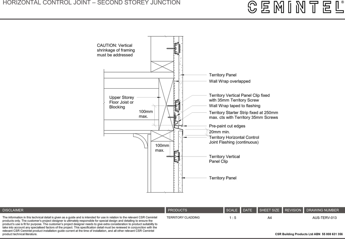 Navigate to AUS-TERV-013 - HORIZONTAL CONTROL JOINT – SECOND STOREY JUNCTION