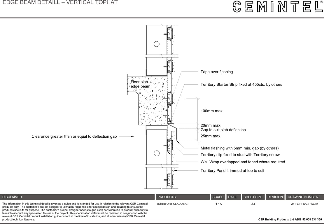 Navigate to AUS-TERV-014-01 - EDGE BEAM DETAILL – VERTICAL TOPHAT