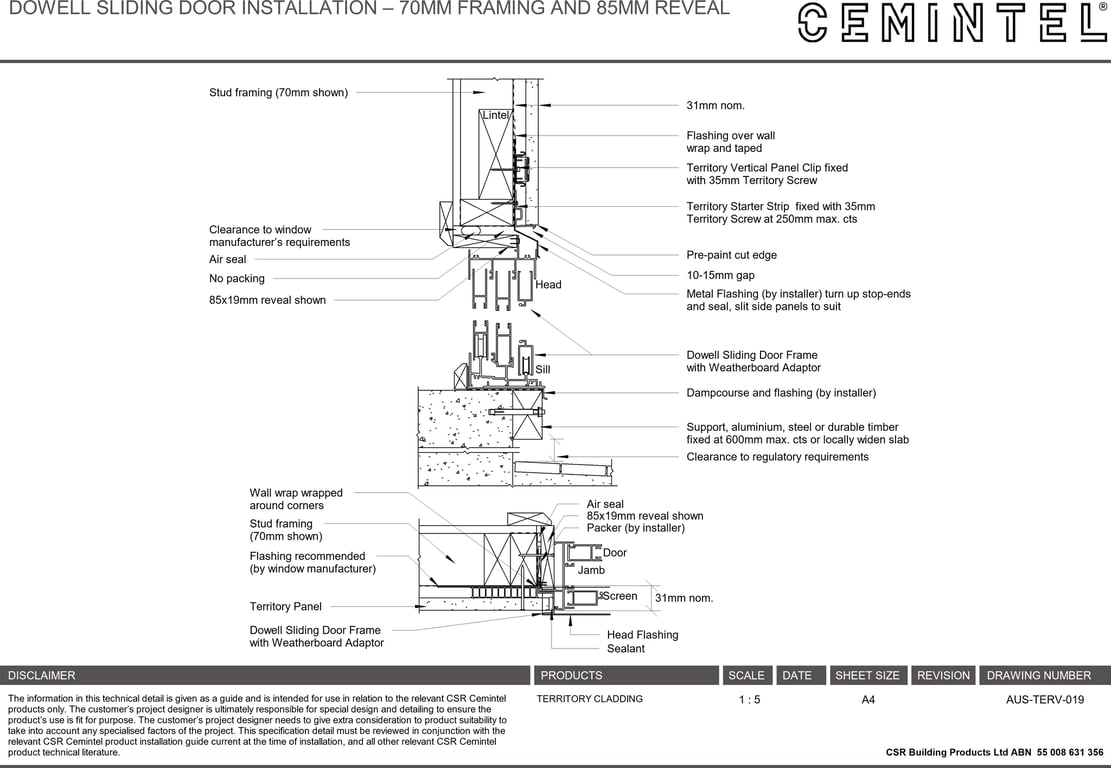 Navigate to AUS-TERV-019 - DOWELL SLIDING DOOR INSTALLATION – 70MM FRAMING AND 85MM REVEAL
