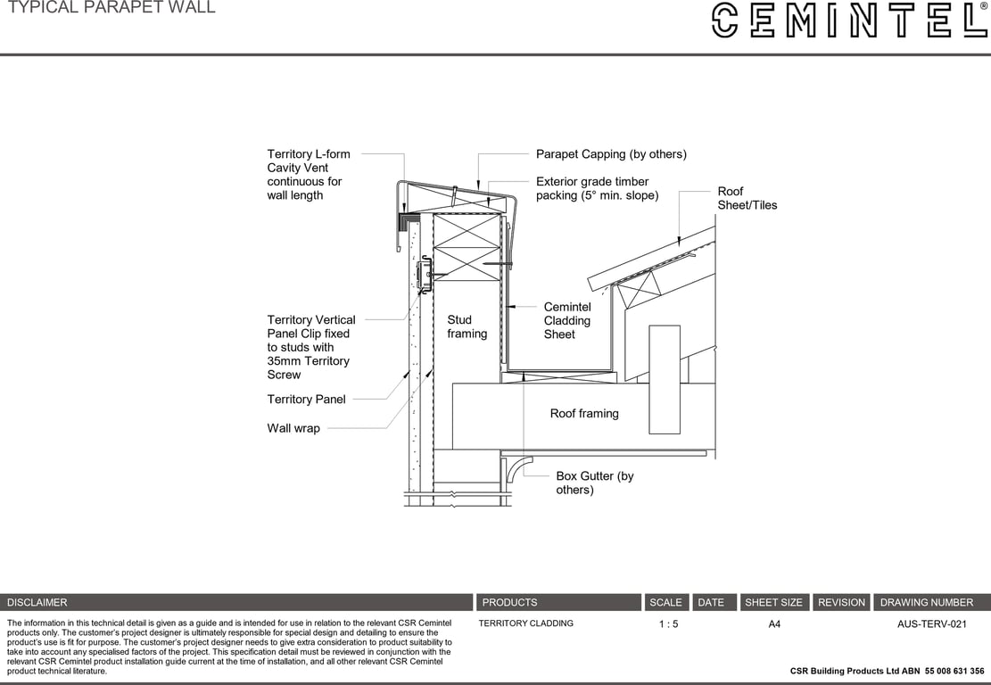 Navigate to AUS-TERV-021 - TYPICAL PARAPET WALL