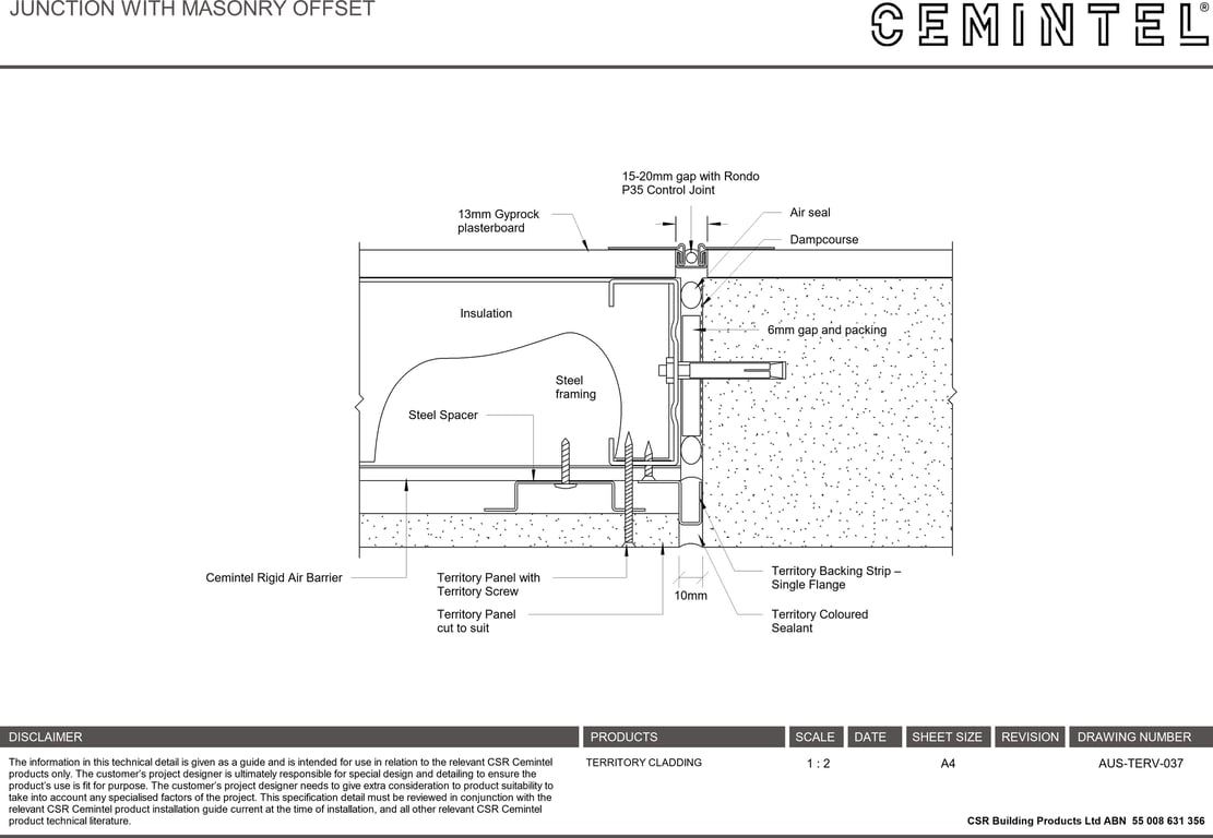  Image of AUS-TERV-037 - JUNCTION WITH MASONRY OFFSET