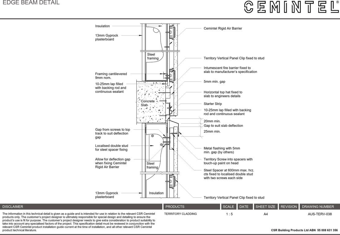 Navigate to AUS-TERV-038 - EDGE BEAM DETAIL