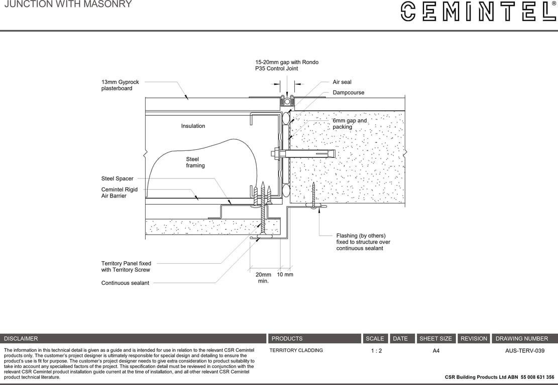 Navigate to AUS-TERV-039 - JUNCTION WITH MASONRY