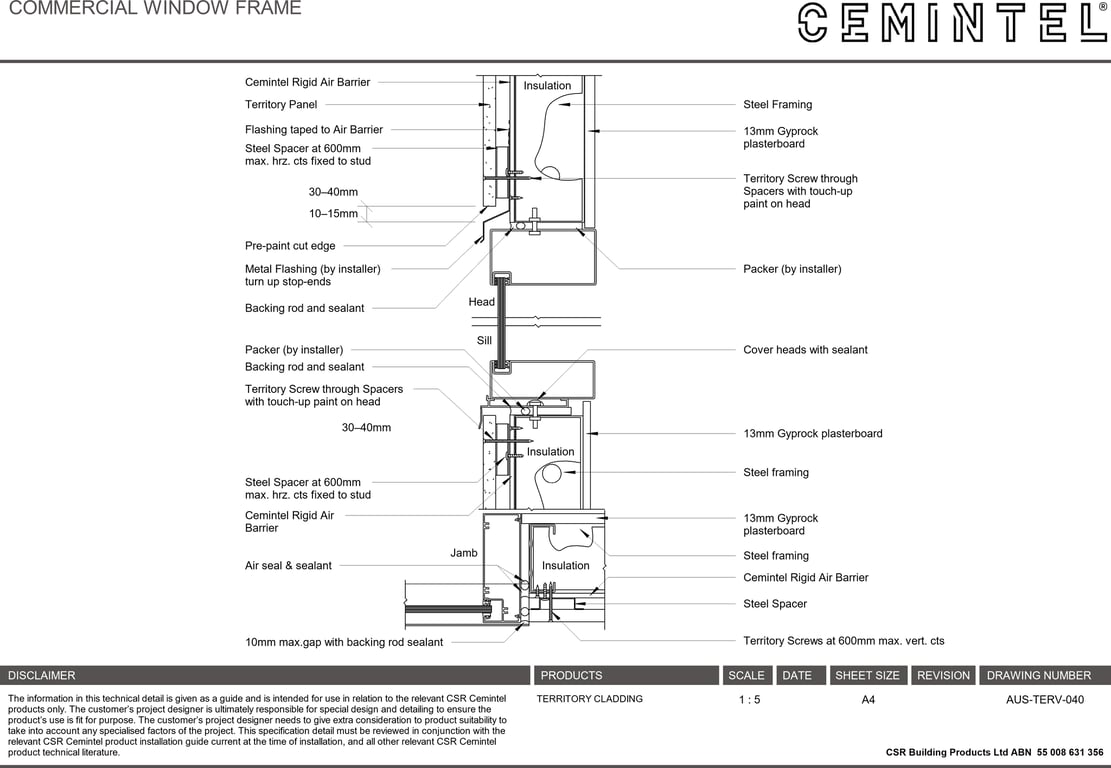 Navigate to AUS-TERV-040 - COMMERCIAL WINDOW FRAME
