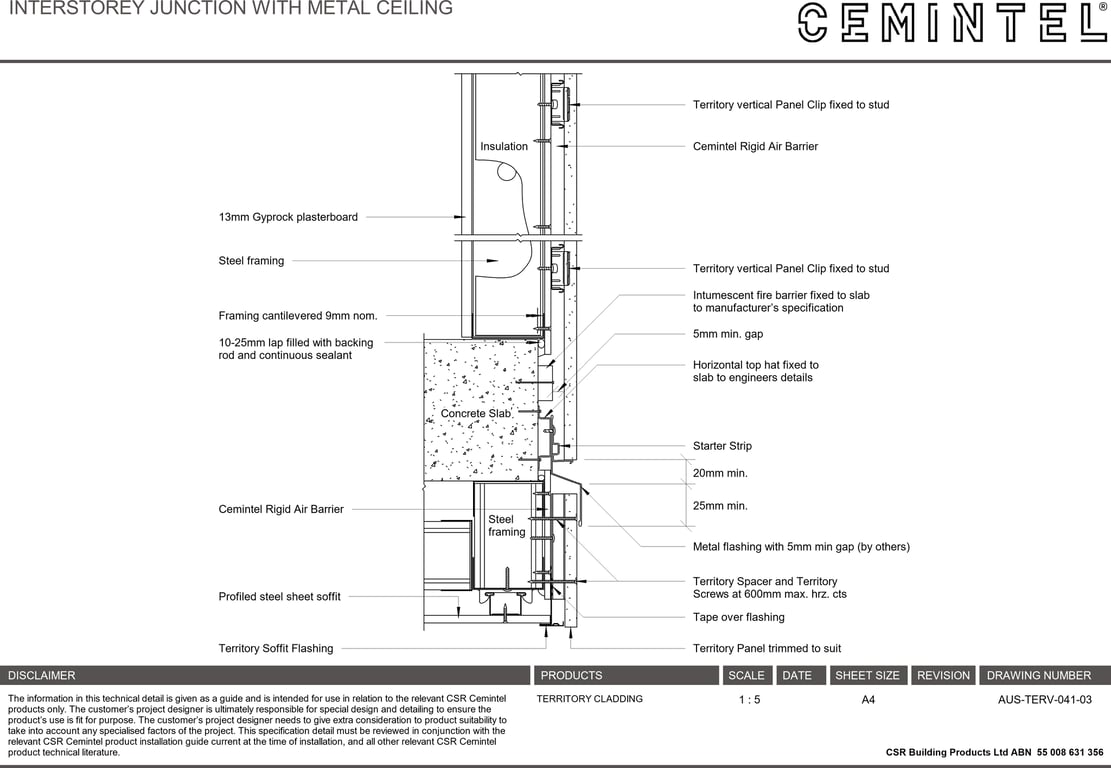 Navigate to AUS-TERV-041-03 - INTERSTOREY JUNCTION WITH METAL CEILING