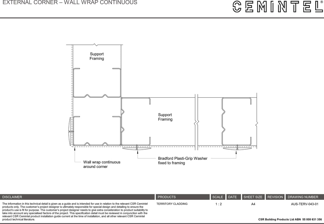Navigate to AUS-TERV-043-01 - EXTERNAL CORNER – WALL WRAP CONTINUOUS