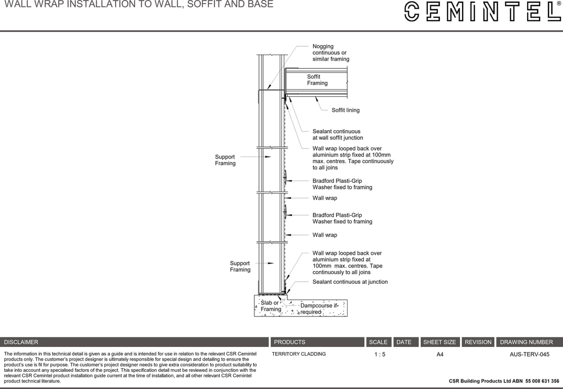 Navigate to AUS-TERV-045 - WALL WRAP INSTALLATION TO WALL, SOFFIT AND BASE