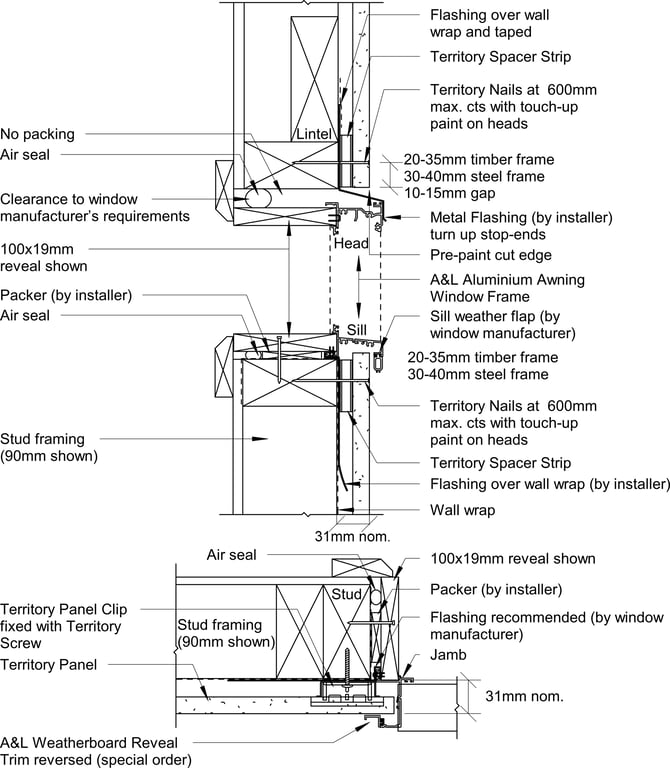  Image of Territory Horizontal - A&L Aluminium Awning Window with Weatherboard Trim