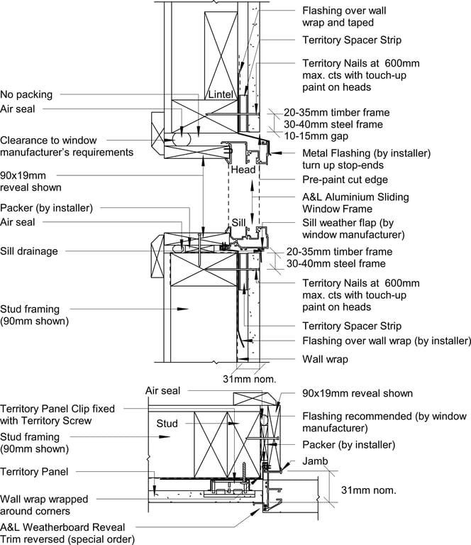 Navigate to Territory Horizontal - A&L Aluminium Sliding Window with Weatherboard Trim