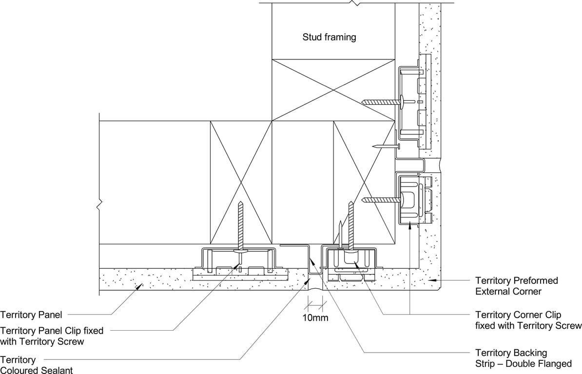 Navigate to Territory Horizontal - External Corner Detail – With Preformed Corner 1