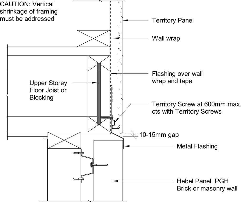 Navigate to Territory Horizontal - Second Storey Junction with Masonry, Brick Veneer or Hebel Panels – Cantilevered Framing