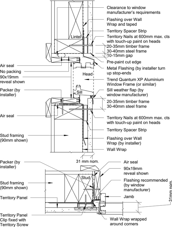 Navigate to Territory Horizontal - Trend Quantum XP Aluminium Sliding Window with Weatherboard Reveal Clip E482