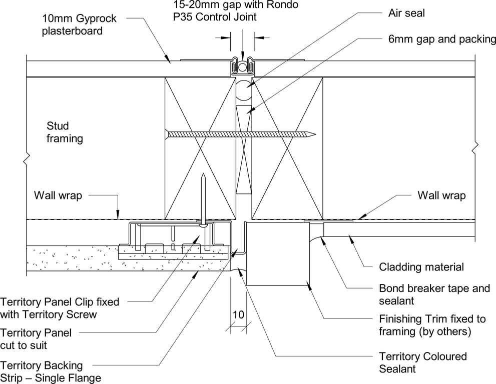 Navigate to Territory Horizontal - Typical Junction Detail with Fibre Cement Cladding System