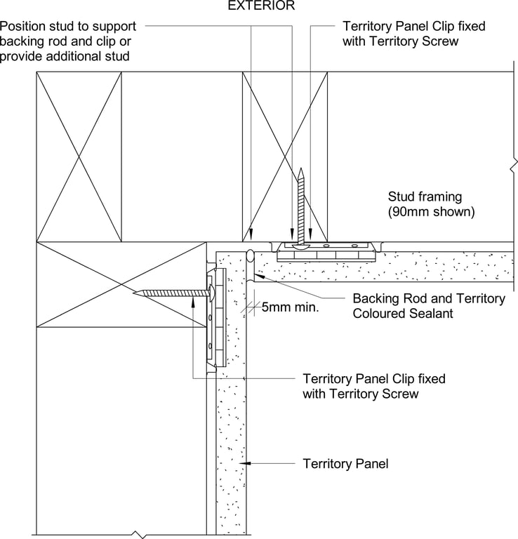 Navigate to Territory Internal - Internal Corner with Backing Rod and Coloured Sealant – Plan View