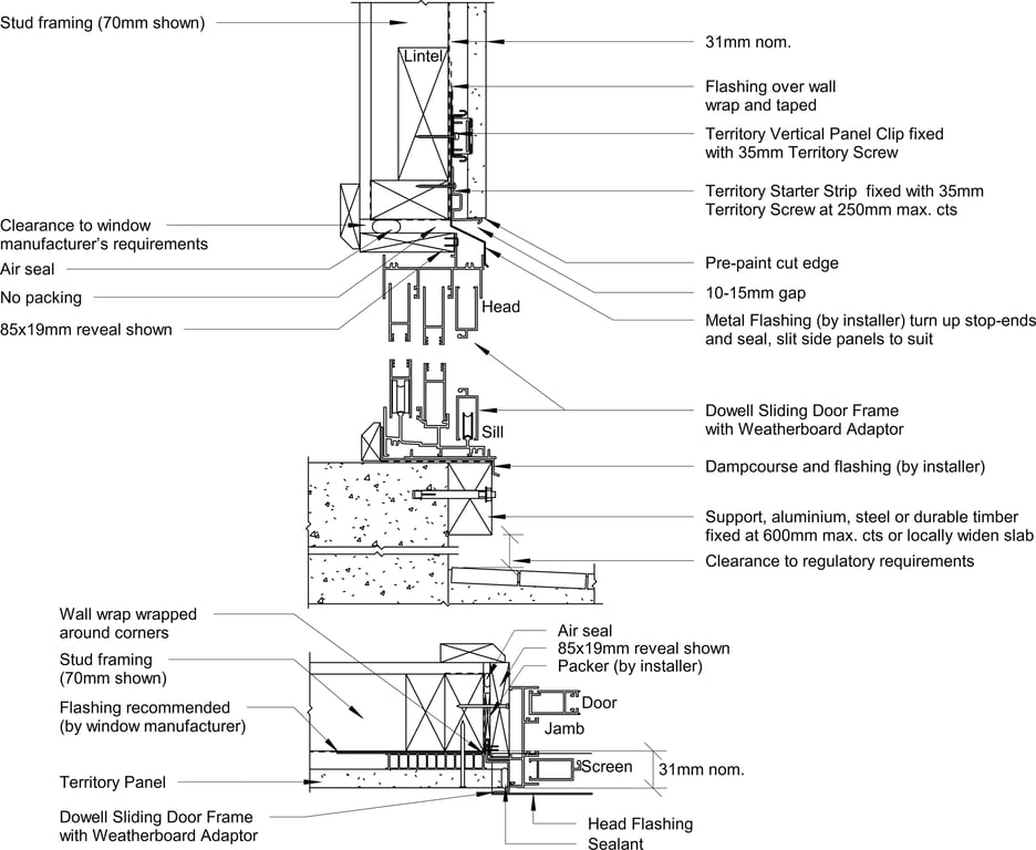 Navigate to Territory Vertical - Dowell Sliding Door Installation – 70mm Framing and 85mm Reveal