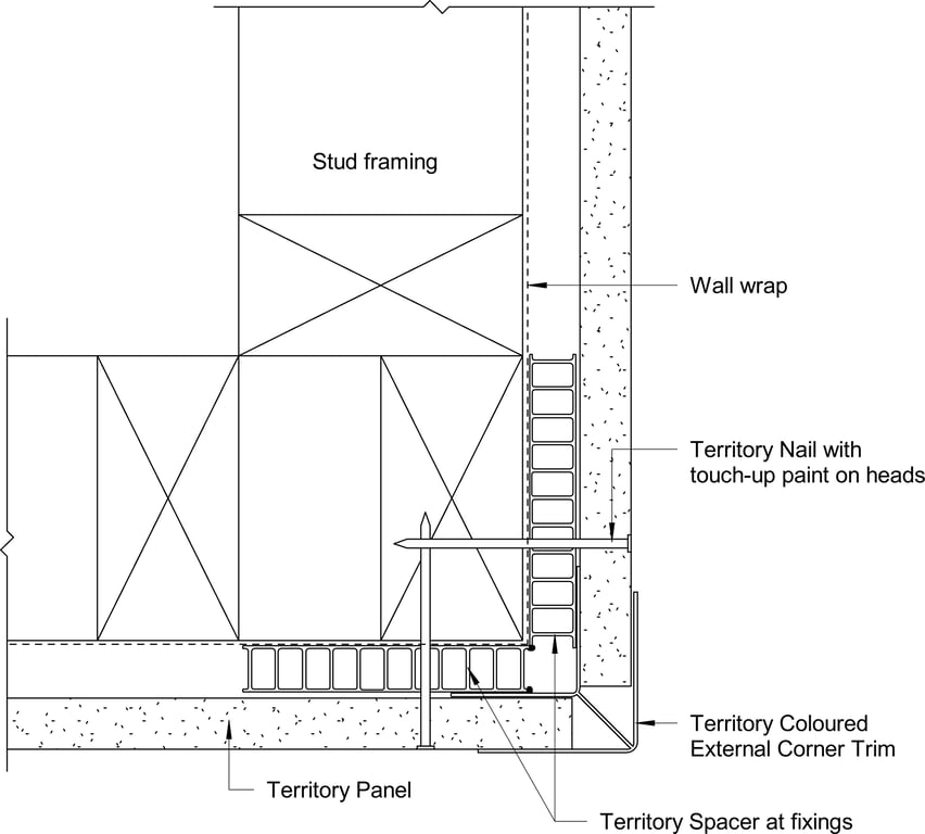 Navigate to Territory Vertical - External Corner Detail – with Aluminium External Corner 1