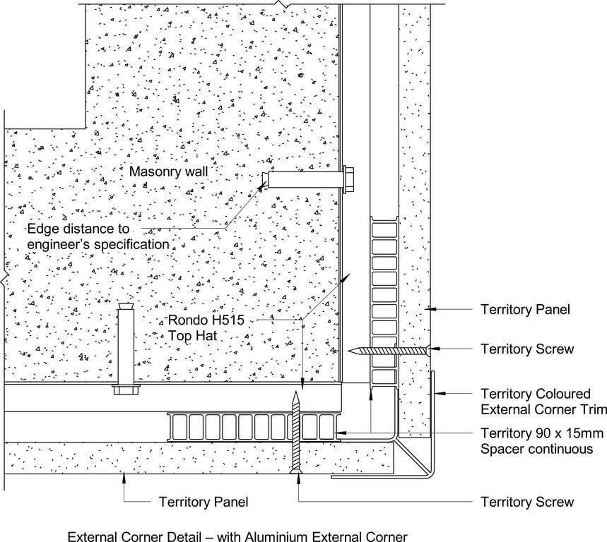 Navigate to Territory Vertical - External Corner Detail – with Aluminium External Corner 2