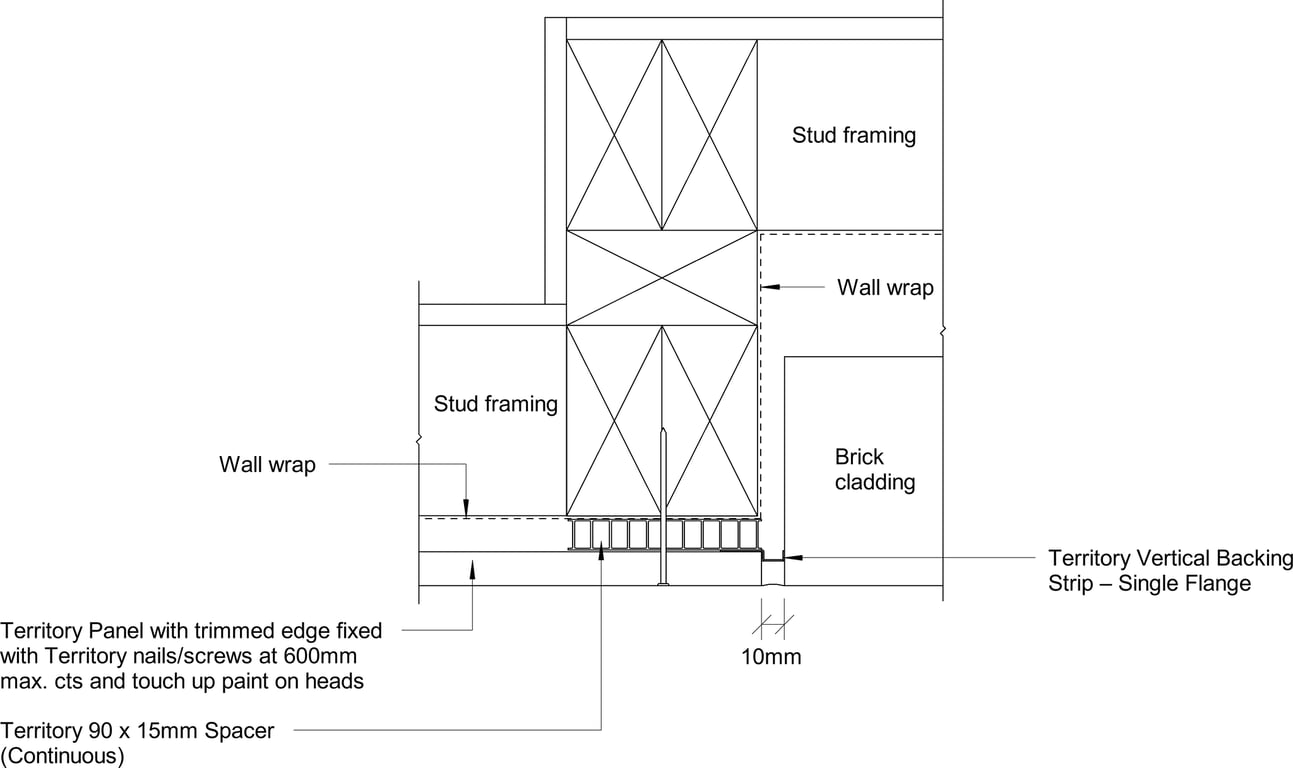 Navigate to Territory Vertical - Junction flushed with Brick Veneer