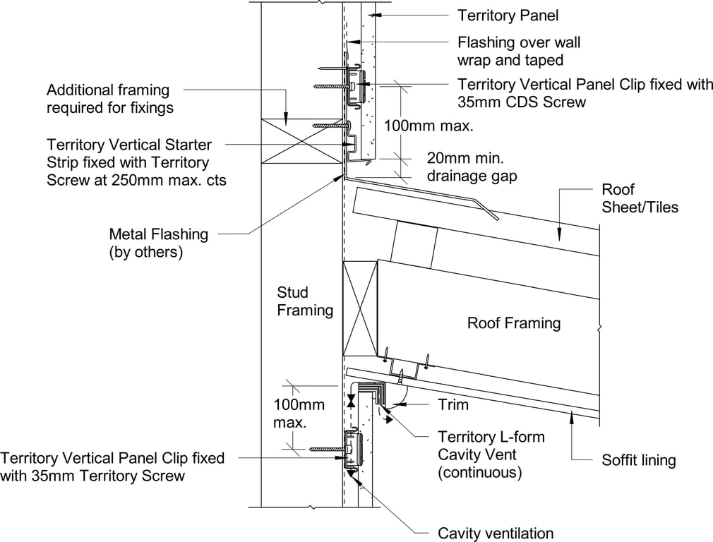 Navigate to Territory Vertical - Junction with External Roofing (pitched roof sheet-tiles)
