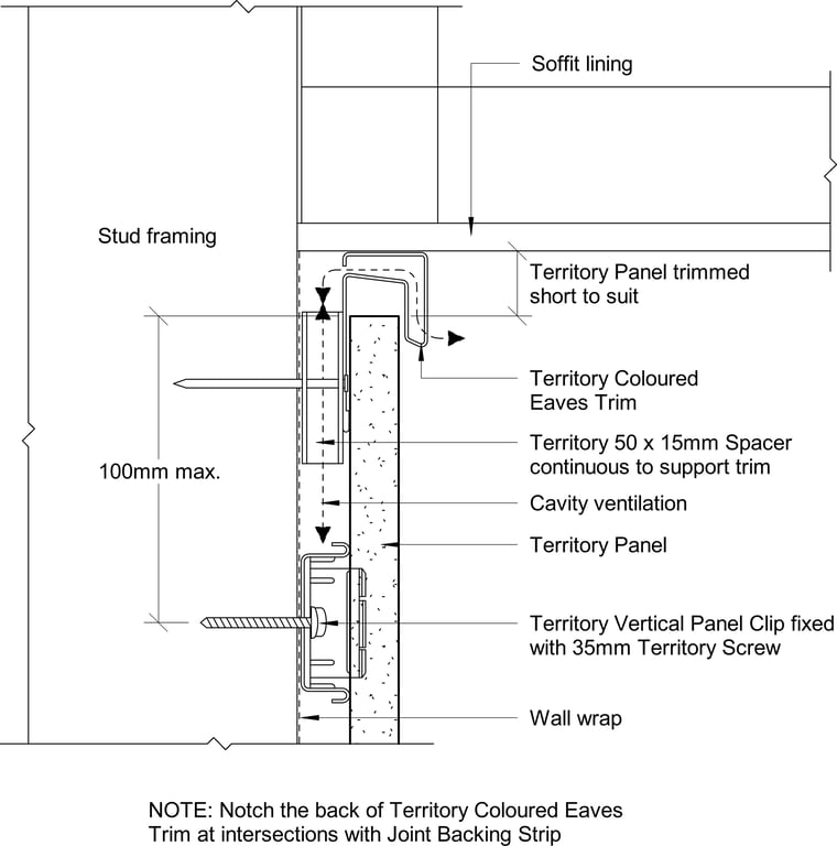 Navigate to Territory Vertical - Soffit Detail – with Coloured Eaves Trim 1
