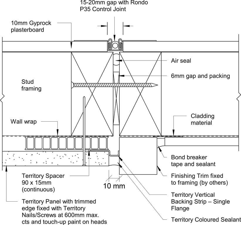 Navigate to Territory Vertical - Typical Junction Detail with Fibre Cement Cladding System