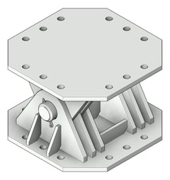 3D Shaded Image of RakingBracket Temporary Coates Quadshore Q150
