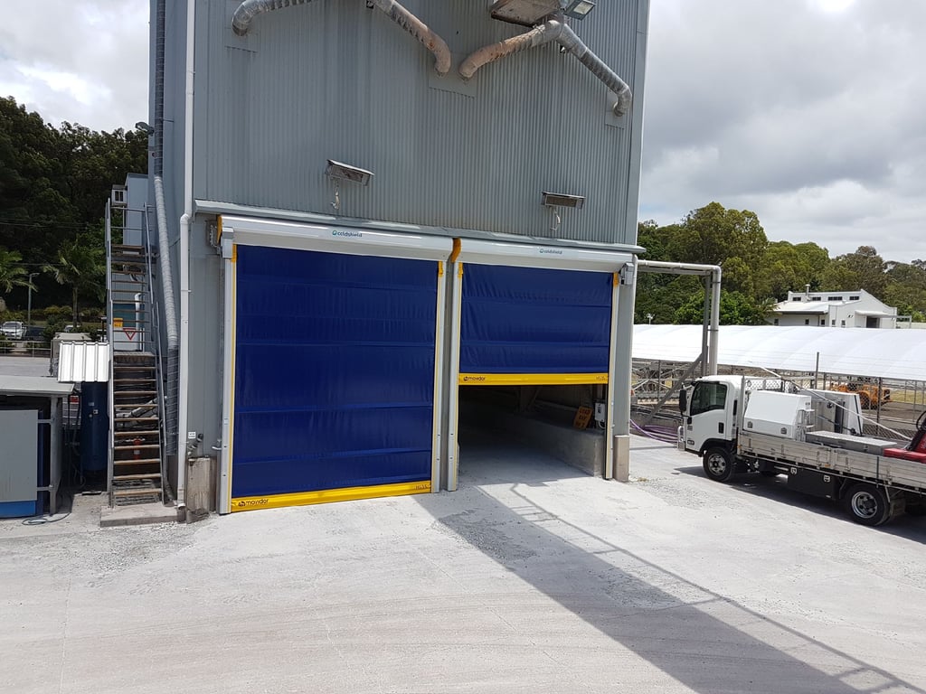 Coldshield_HS35_outsideinstall.jpeg Image of Door Roller Coldshield Rapid HS35 ConcealedTrack