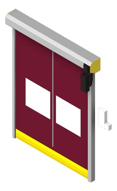 3D Shaded Image of Door Roller Coldshield Rapid EX35 ProtrudingTrack
