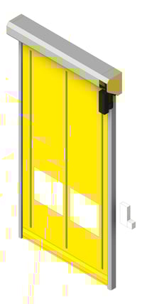 3D Shaded Image of Door Roller Coldshield Rapid EX45 ProtrudingTrack