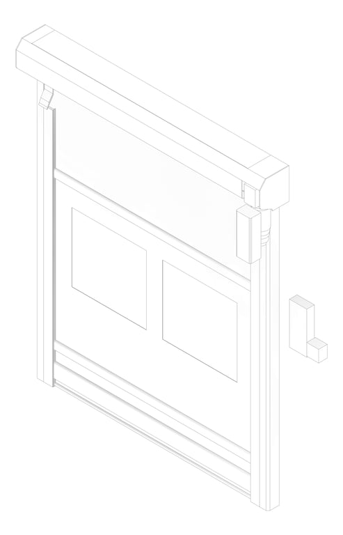 3D Documentation Image of Door Roller Coldshield Rapid HS25 ProtrudingTrack