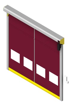 3D Shaded Image of Door Roller Coldshield Rapid HS35 ConcealedTrack