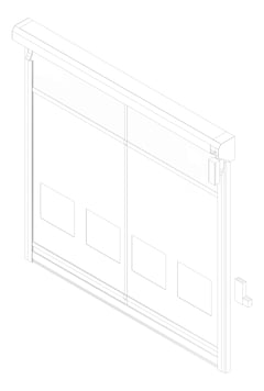 3D Documentation Image of Door Roller Coldshield Rapid HS35 ProtrudingTrack