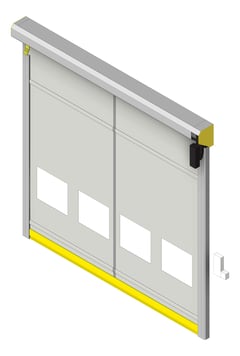 3D Shaded Image of Door Roller Coldshield Rapid HS35 ProtrudingTrack