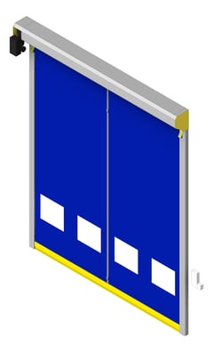 3D Shaded Image of Door Roller Coldshield Rapid HS65 ProtrudingTrack